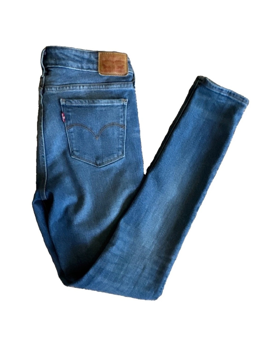 Levi's Women's Medium Wash Blue Skinny Stretch Japanese Denim Jeans Mid Size 29